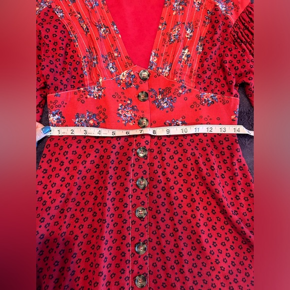 Free People Wonderland Floral Fit and Flare Long Sleeve Mini Dress Small - Picture 8 of 9